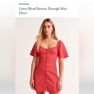 Abercrombie & Fitch Red Linen-Blend Mini Dress
